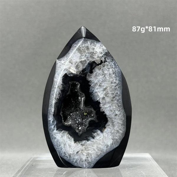Black Agate Geode Torch-ToShay.org