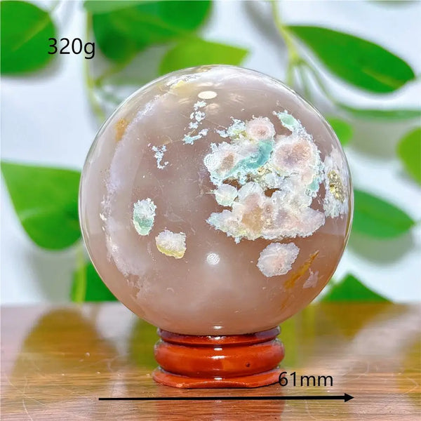 Pink Flower Agate Ball-ToShay.org