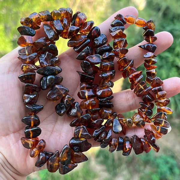Yellow Amber Bead Necklace-ToShay.org