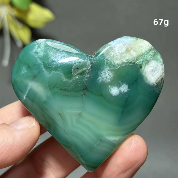 Green Cherry Agate Heart-ToShay.org