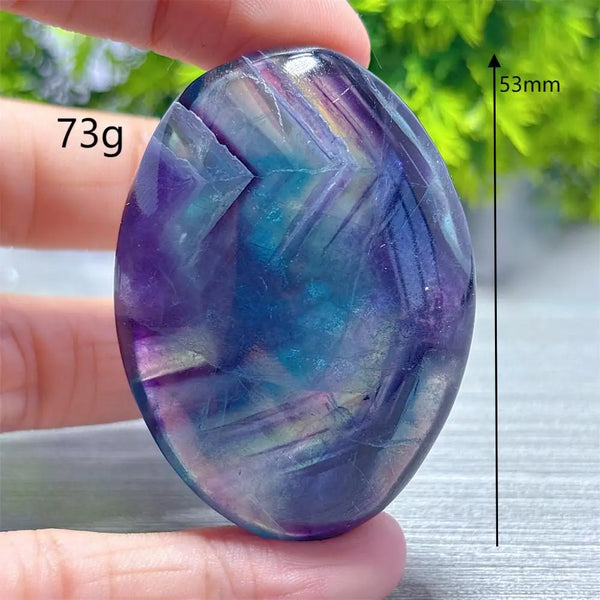 Rainbow Fluorite Palm Stone-ToShay.org