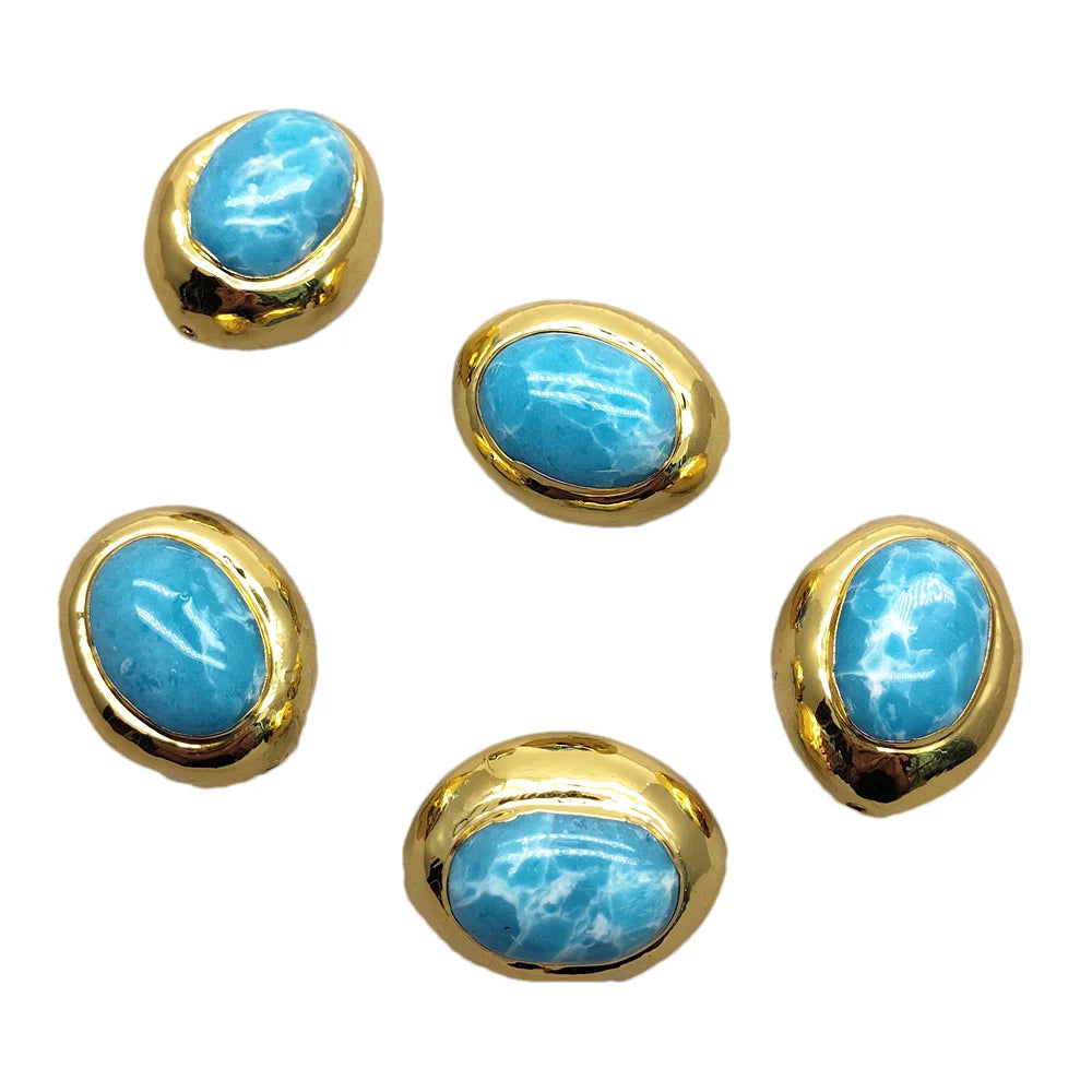 Blue Jade Bezel Beads-ToShay.org