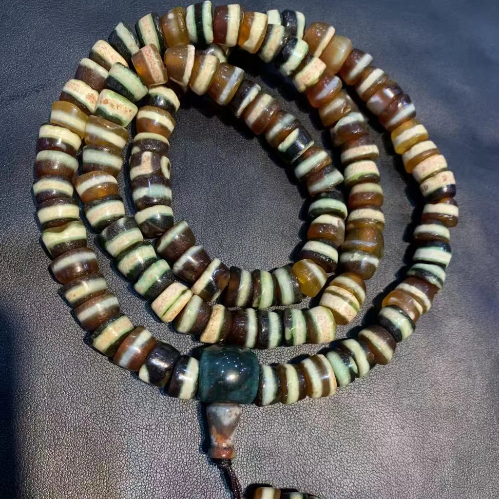 Tibetan Dzi Agate Prayer Beads-ToShay.org