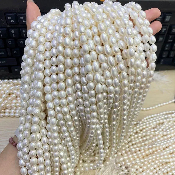 White Pearl Rice Beads-ToShay.org