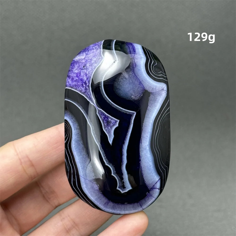 Purple Agate Palm Stone-ToShay.org
