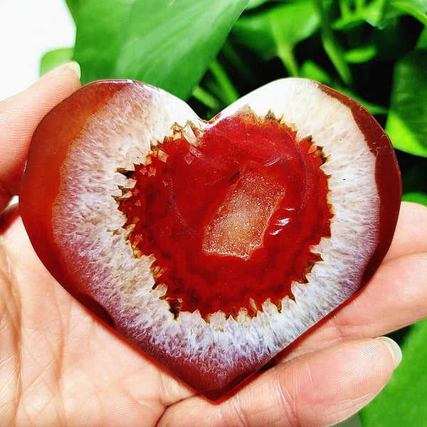 Red Agate Geode Heart-ToShay.org