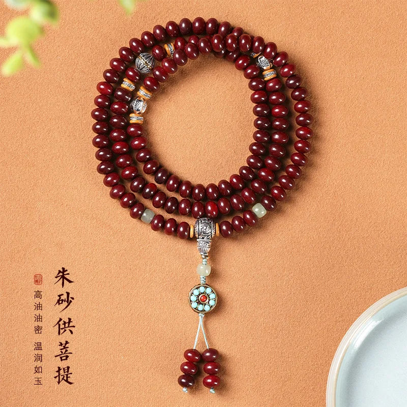Red Cinnabar Buddha Beads-ToShay.org