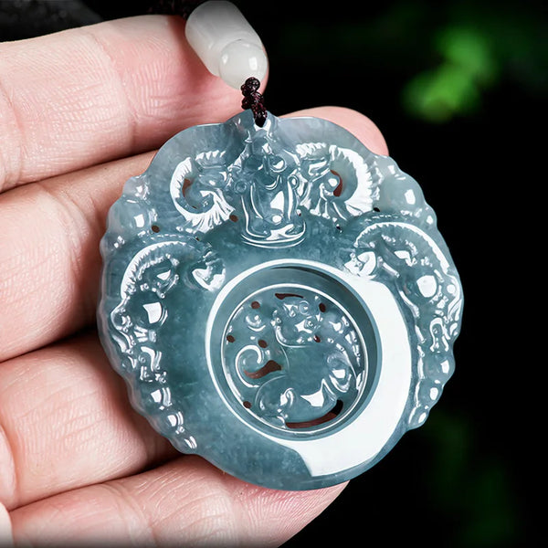 Blue Jadeite Ram Pendant-ToShay.org