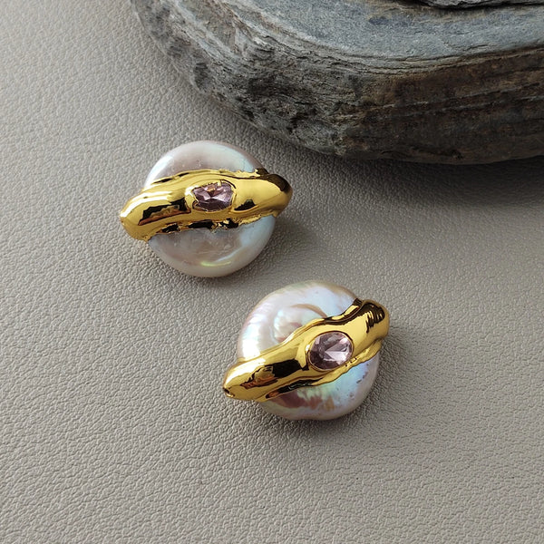 White Pearl Bezel Beads-ToShay.org