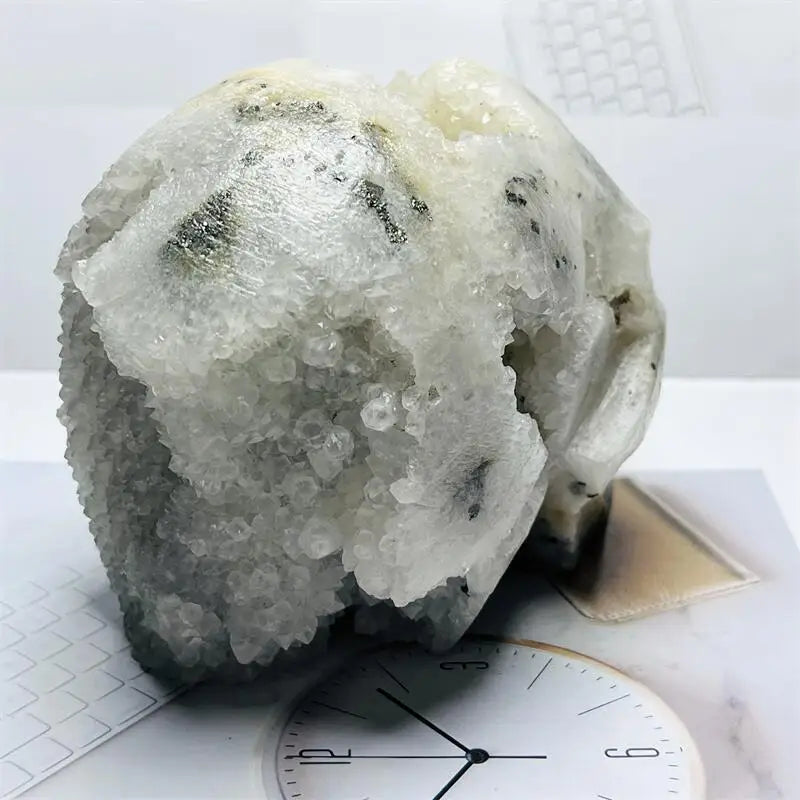 Green Cheetah Quartz Druzy Skull-ToShay.org