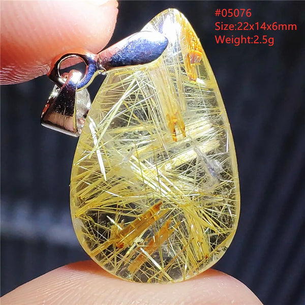 Gold Rutilated Quartz Pendant-ToShay.org