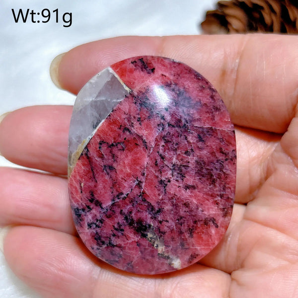 Pink Rhodonite Palm Stone-ToShay.org