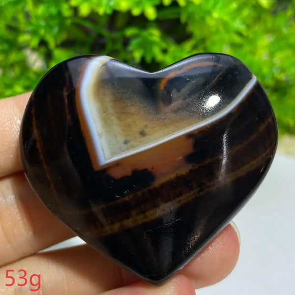 Black Agate Geode Heart-ToShay.org