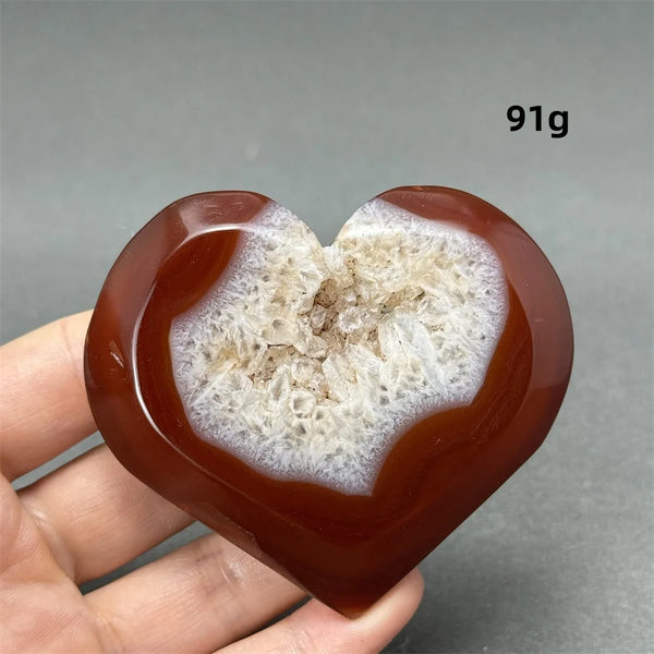 Red Agate Geode Heart-ToShay.org