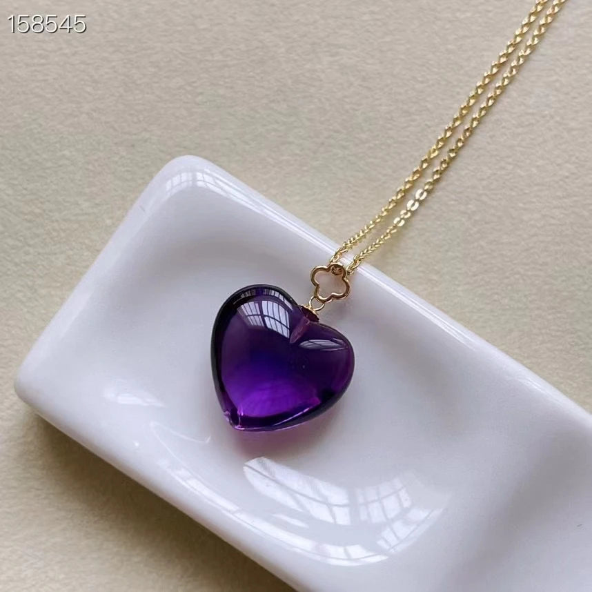 Purple Amethyst Heart Pendant-ToShay.org