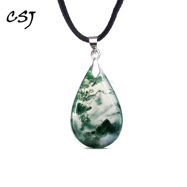 Green Moss Agate Pendant-ToShay.org