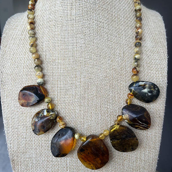 Yellow Amber Necklace-ToShay.org
