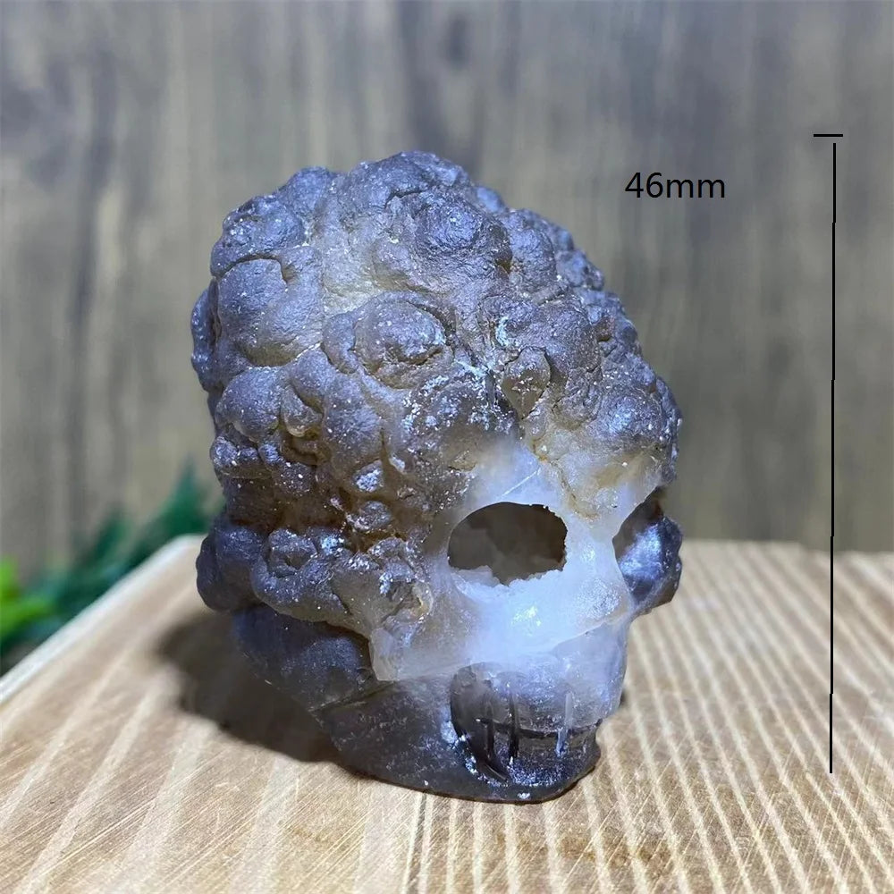 Grey Agate Geode Skull-ToShay.org