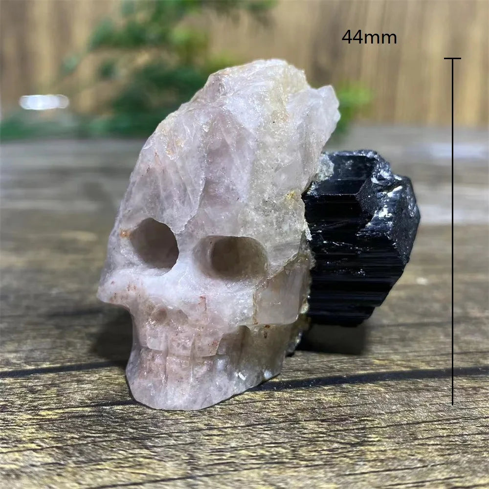 Black Tourmaline Geode Skull-ToShay.org
