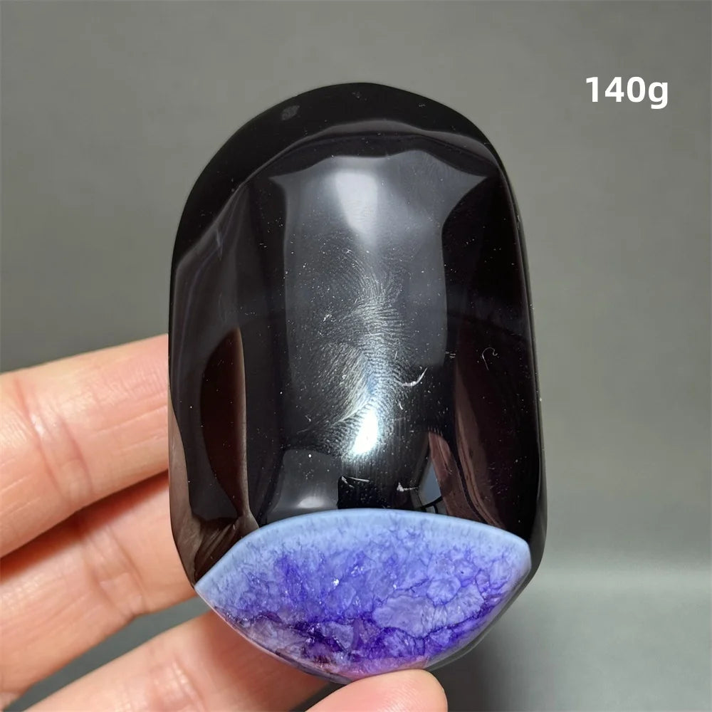 Purple Agate Palm Stone-ToShay.org