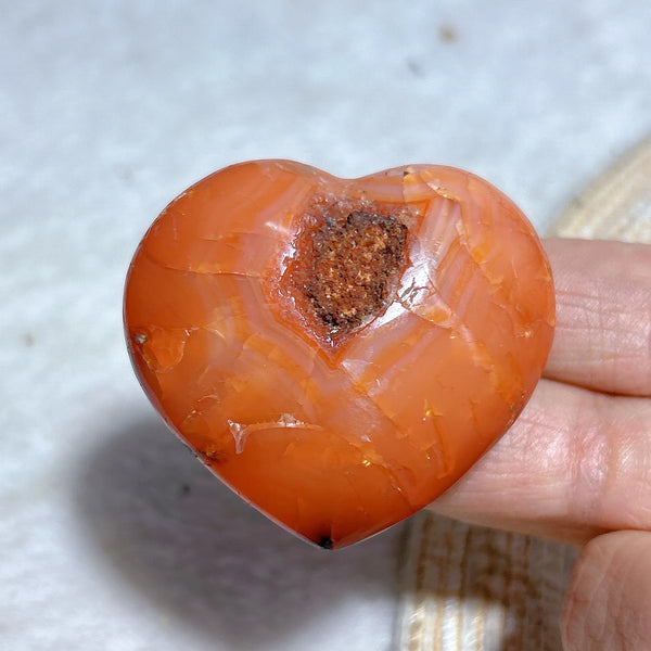 Orange Carnelian Druzy Heart-ToShay.org