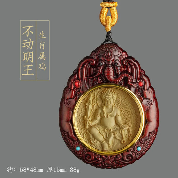Red Rosewood Buddha Pendant-ToShay.org