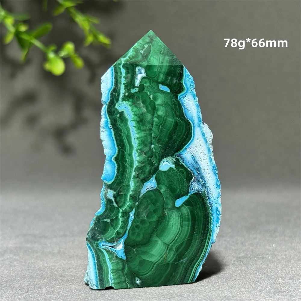 Blue Chrysocolla Malachite Point-ToShay.org