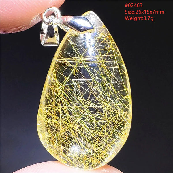 Gold Rutilated Quartz Pendant-ToShay.org
