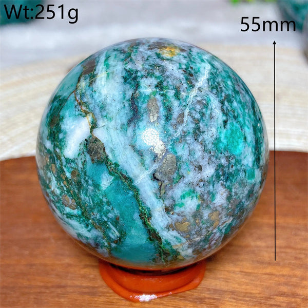 Green Jasper Pyrite Ball-ToShay.org