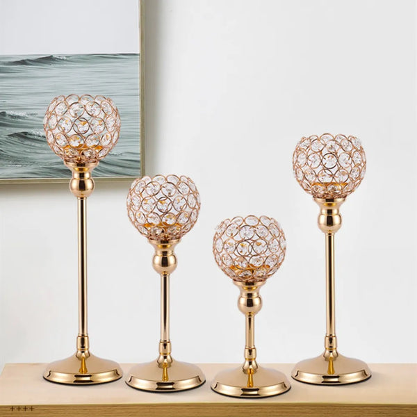 Gold Crystal Candle Stand-ToShay.org