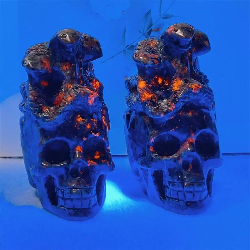 Grey Yooperlite Snake Skull-ToShay.org