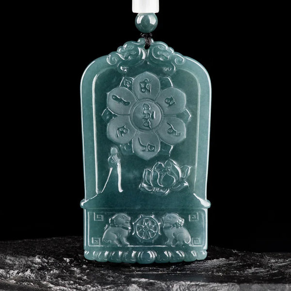 Blue Jade Bodhisattva Pendant-ToShay.org