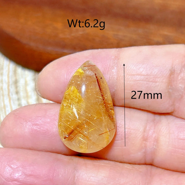 Gold Rutilated Crystal Pendant-ToShay.org