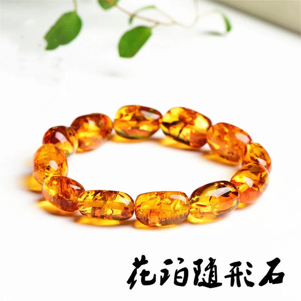 Yellow Amber Flower Bracelet-ToShay.org