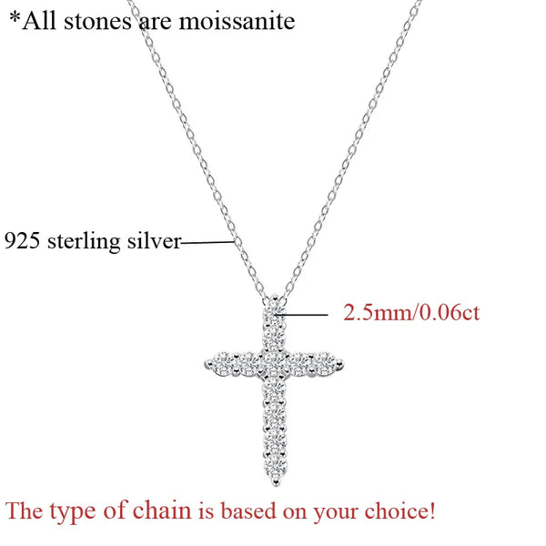 Silver Diamond Cross Pendant-ToShay.org