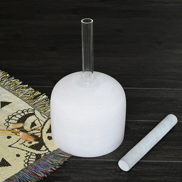 White Frosted Crystal Handle Bowl-ToShay.org