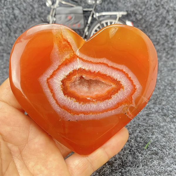 Red Agate Geode Heart-ToShay.org