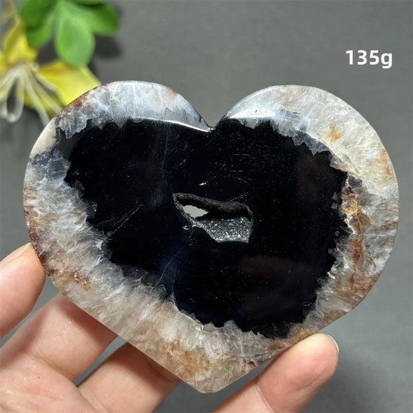 Black Agate Geode Heart-ToShay.org