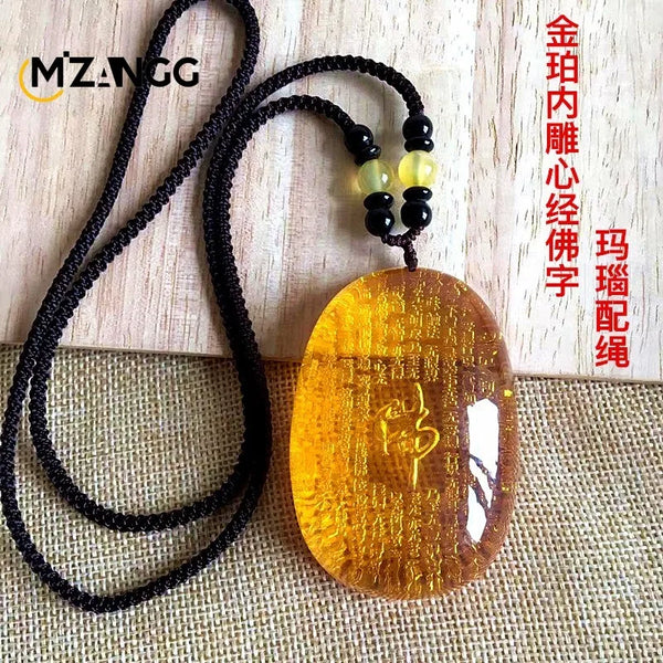 Gold Amber Buddha Pendant-ToShay.org