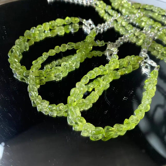 Green Peridot Bead Bracelet-ToShay.org