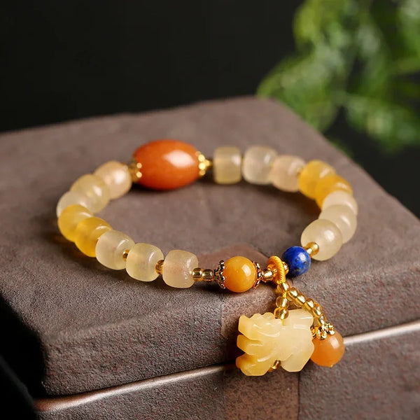 Gold Jade Pumpkin Bead-ToShay.org