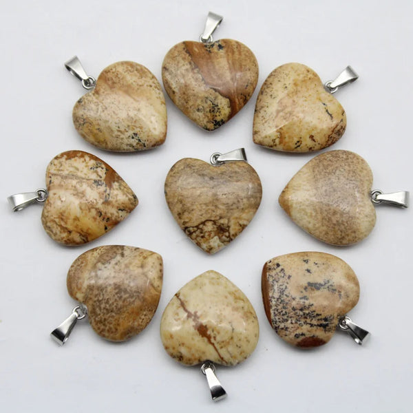 Mixed Crystal Heart Pendants-ToShay.org