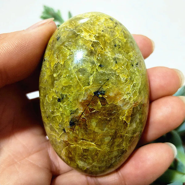 Natural Green Opal Crystal Palm Stone Yoga Exercise Spiritual Meditation Healing Crystals Room Decor Feng Shui Home Decortions-ToShay.org