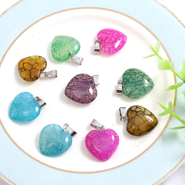 Mixed Dragon Veins Agate Hearts-ToShay.org