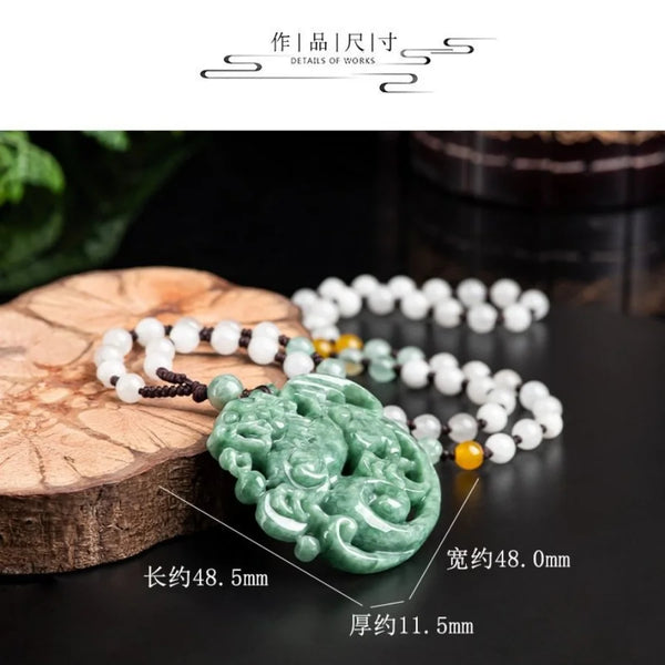Green Jade Ruyi Qilin Pendant-ToShay.org