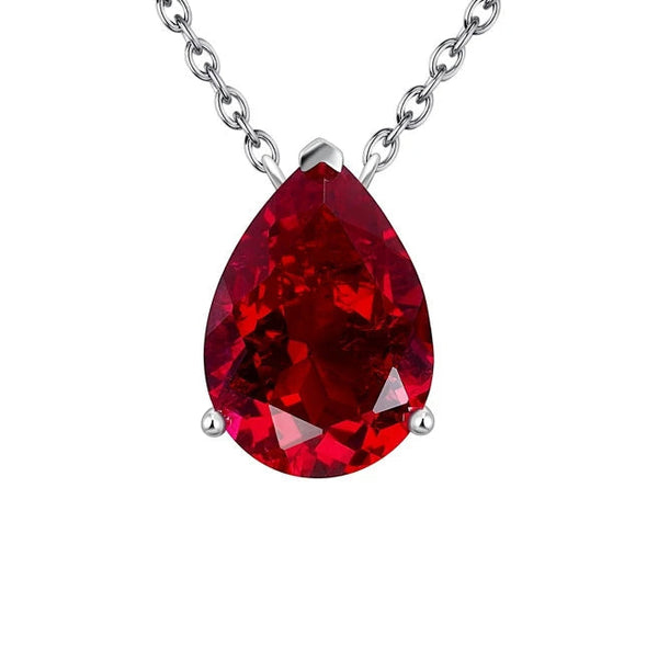 Red Ruby Pendant Necklace-ToShay.org