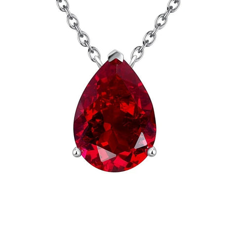 Red Ruby Pendant Necklace-ToShay.org