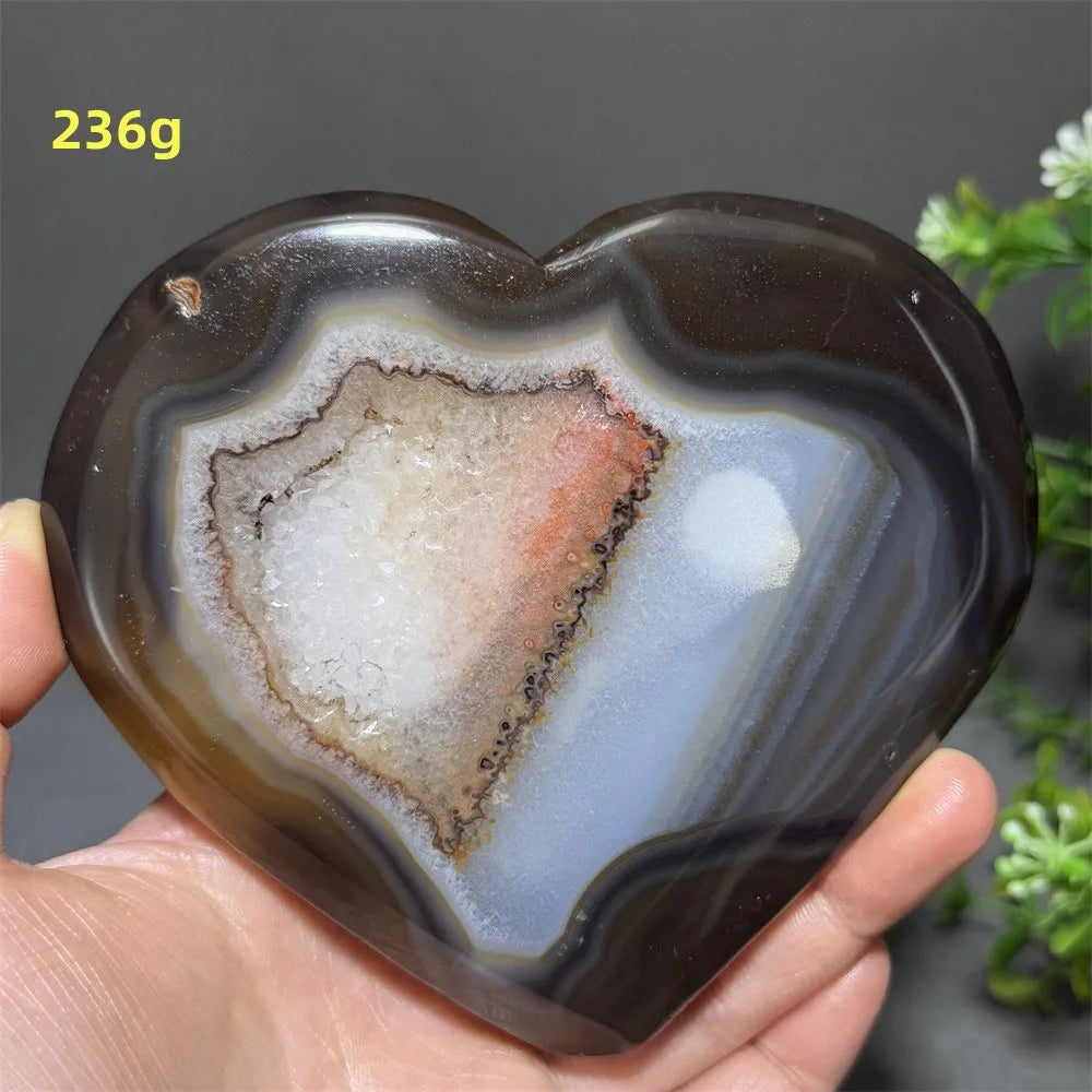 Black Red Striped Agate Hearts-ToShay.org