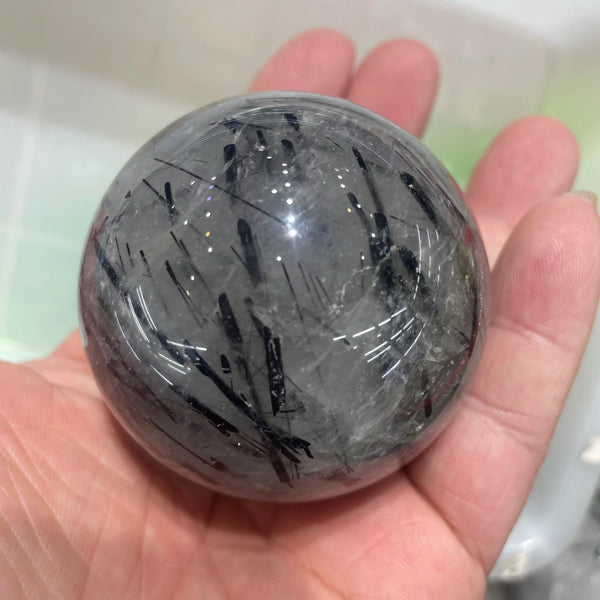 Black Hair Rutilated Quartz Ball-ToShay.org