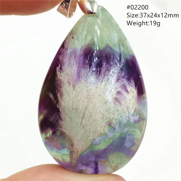 Green Feather Fluorite Pendant-ToShay.org